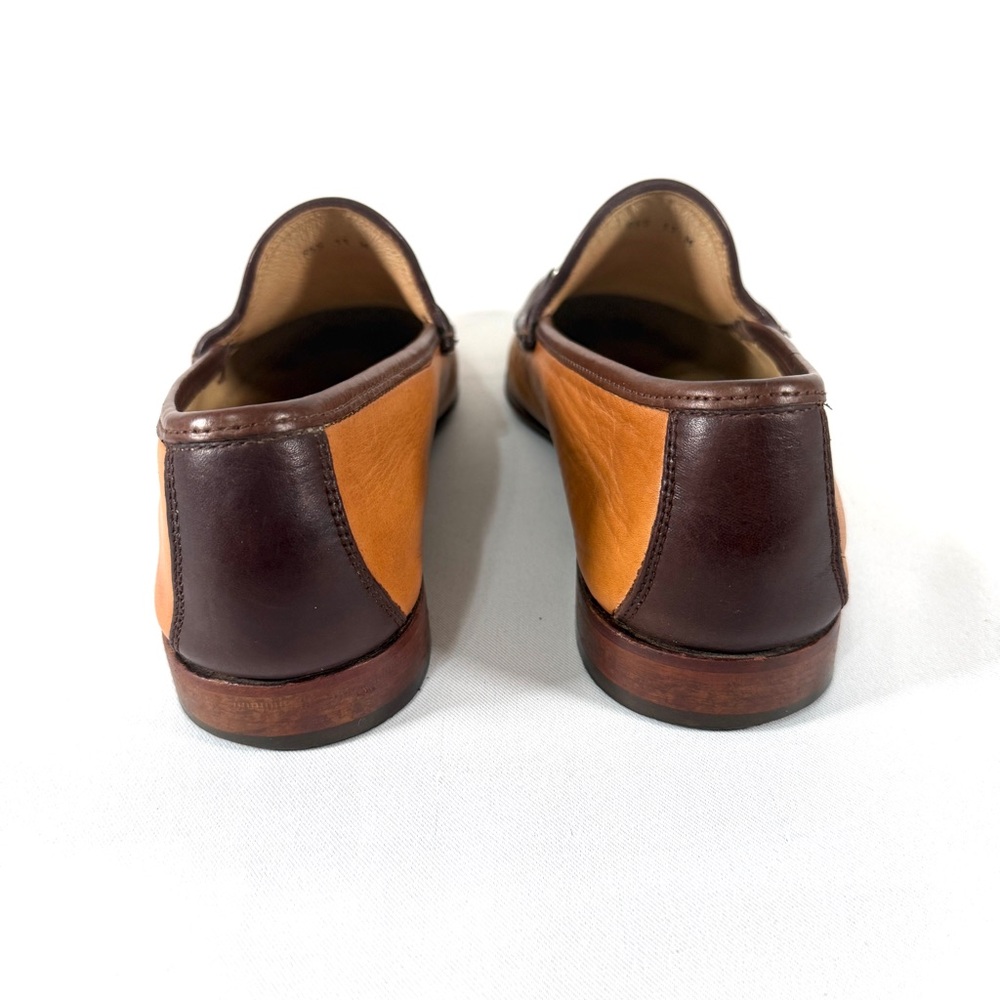 Men's Two-Tone Tan and Dark Brown Leather Bit Loafers, size Men’s 11 - Picture 4 of 9